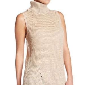 MAX STUDIO SLEEVELESS TURTLENECK TUNIC SWEATER